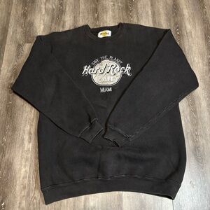 Vintage 90s Y2K Hard Rock Cafe Miami Crewneck Sweatshirt Size XL Embroidered